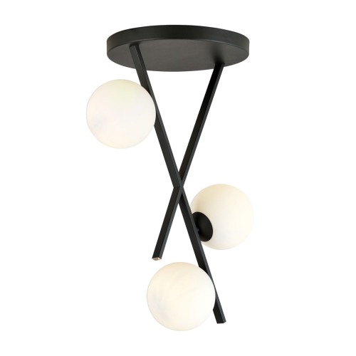 Lampa sufitowa RIVER 3 BLACK/OPAL