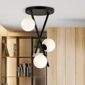 Lampa sufitowa RIVER 3 BLACK/OPAL