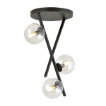 Lampa sufitowa RIVER 3 BLACK/TRANSPARENT