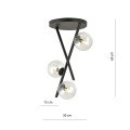 Lampa sufitowa RIVER 3 BLACK/TRANSPARENT
