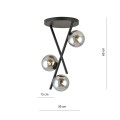Lampa sufitowa RIVER 3 BLACK/GRAFIT