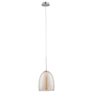 Lampa wisząca 1-punktowa nowoczesna RONDA bursztynowy/chrom