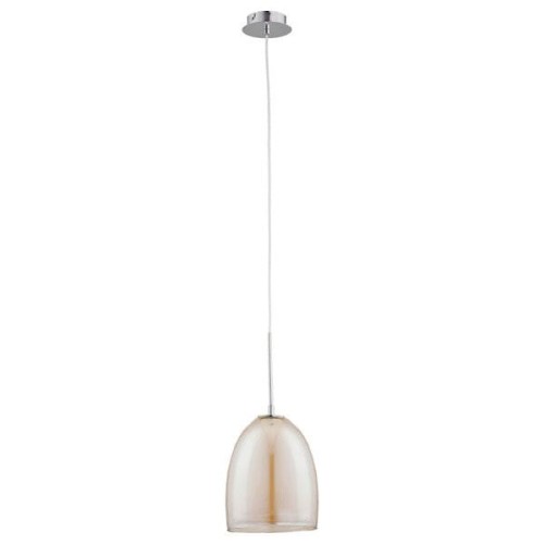 Lampa wisząca 1-punktowa nowoczesna RONDA bursztynowy/chrom