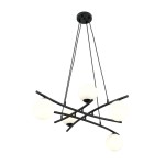 Lampa wisząca ESSA 5 BLACK/OPAL