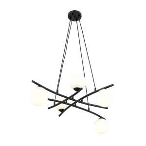 Lampa wisząca ESSA 5 BLACK/OPAL