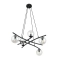 Lampa wisząca ESSA 5 BLACK/TRANSPARENT