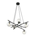 Lampa wisząca ESSA 5 BLACK/TRANSPARENT