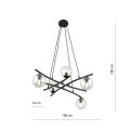 Lampa wisząca ESSA 5 BLACK/TRANSPARENT