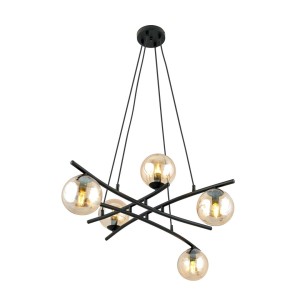 Lampa wisząca ESSA 5 BLACK/MIODOWY