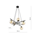 Lampa wisząca ESSA 5 BLACK/MIODOWY