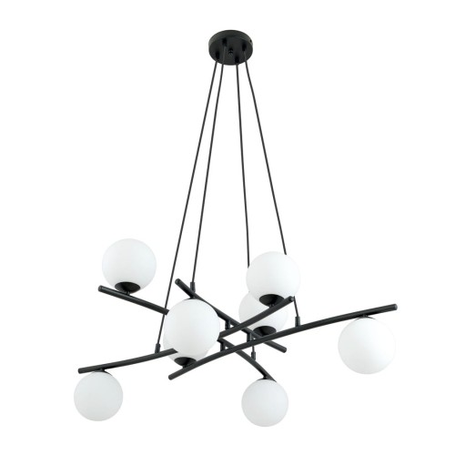 Lampa wisząca ESSA 8 BLACK/OPAL