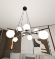 Lampa wisząca ESSA 8 BLACK/OPAL