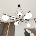 Lampa wisząca ESSA 8 BLACK/OPAL
