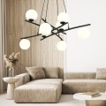 Lampa wisząca ESSA 8 BLACK/OPAL