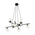Lampa wisząca ESSA 8 BLACK/TRANSPARENT