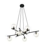 Lampa wisząca ESSA 8 BLACK/TRANSPARENT