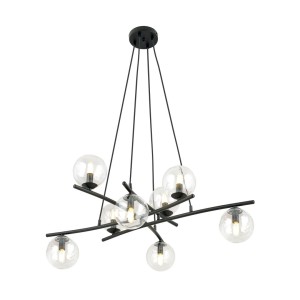 Lampa wisząca ESSA 8 BLACK/TRANSPARENT