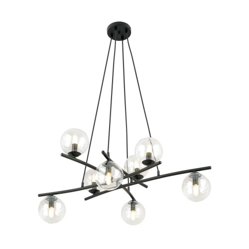 Lampa wisząca ESSA 8 BLACK/TRANSPARENT