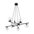Lampa wisząca ESSA 8 BLACK/TRANSPARENT