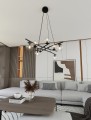 Lampa wisząca ESSA 8 BLACK/TRANSPARENT