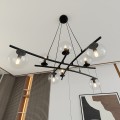 Lampa wisząca ESSA 8 BLACK/TRANSPARENT