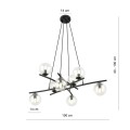 Lampa wisząca ESSA 8 BLACK/TRANSPARENT