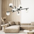 Lampa wisząca ESSA 8 BLACK/TRANSPARENT
