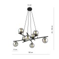 Lampa wisząca ESSA 8 BLACK/GRAFIT