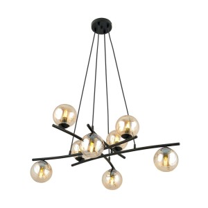 Lampa wisząca ESSA 8 BLACK/MIODOWY