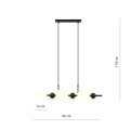 Lampa wisząca RORY 6 BLACK/OPAL