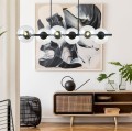 Lampa wisząca RORY 6 BLACK/TRANSPARENT
