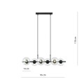 Lampa wisząca RORY 6 BLACK/TRANSPARENT