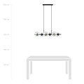 Lampa wisząca RORY 6 BLACK/TRANSPARENT