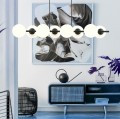 Lampa wisząca RORY 8 BLACK/OPAL