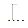 Lampa wisząca RORY 8 BLACK/OPAL