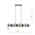 Lampa wisząca RORY 8 BLACK/GRAFIT