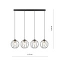Lampa wisząca GINO 4 BLACK/GOLD