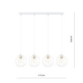 Lampa wisząca GINO 4 WHITE/GOLD