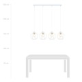 Lampa wisząca GINO 4 WHITE/GOLD