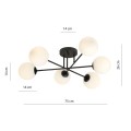 Lampa sufitowa ROMA 6 BLACK/OPAL