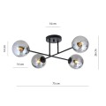 Lampa sufitowa ROMA 4 BLACK/GRAFIT