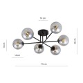 Lampa sufitowa ROMA 6 BLACK/GRAFIT