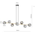 Lampa wisząca GRAVITY 8 BLACK/GRAFIT