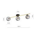 Lampa sufitowa SPLENDI 3 BLACK/GRAFIT