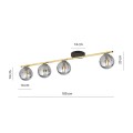 Lampa sufitowa MONZA 4 BLACK/GRAFIT