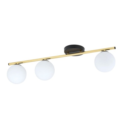 Lampa sufitowa MONZA 3 BLACK/OPAL