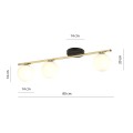 Lampa sufitowa MONZA 3 BLACK/OPAL