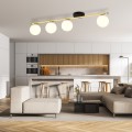 Lampa sufitowa MONZA 4 BLACK/OPAL