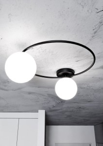 Lampa sufitowa SOPRA 2 BLACK/OPAL