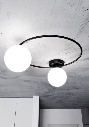 Lampa sufitowa SOPRA 2 BLACK/OPAL